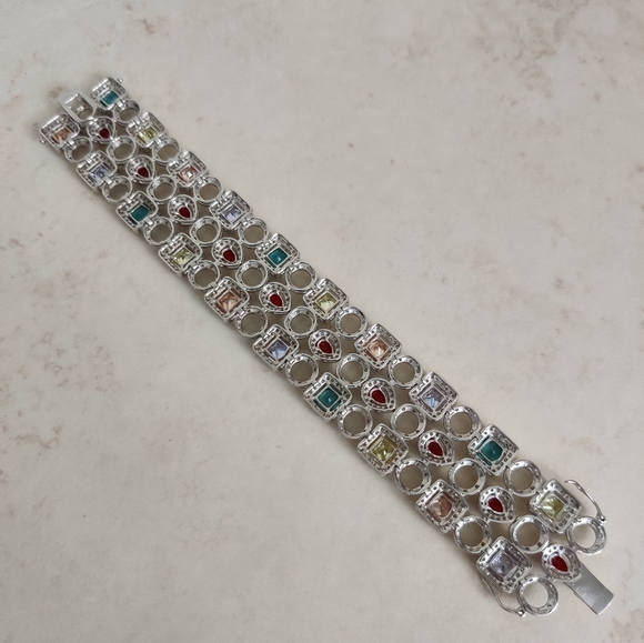 Dazzling Sterling Silver 925 Gemstones Bracelet - Picture 16 of 16